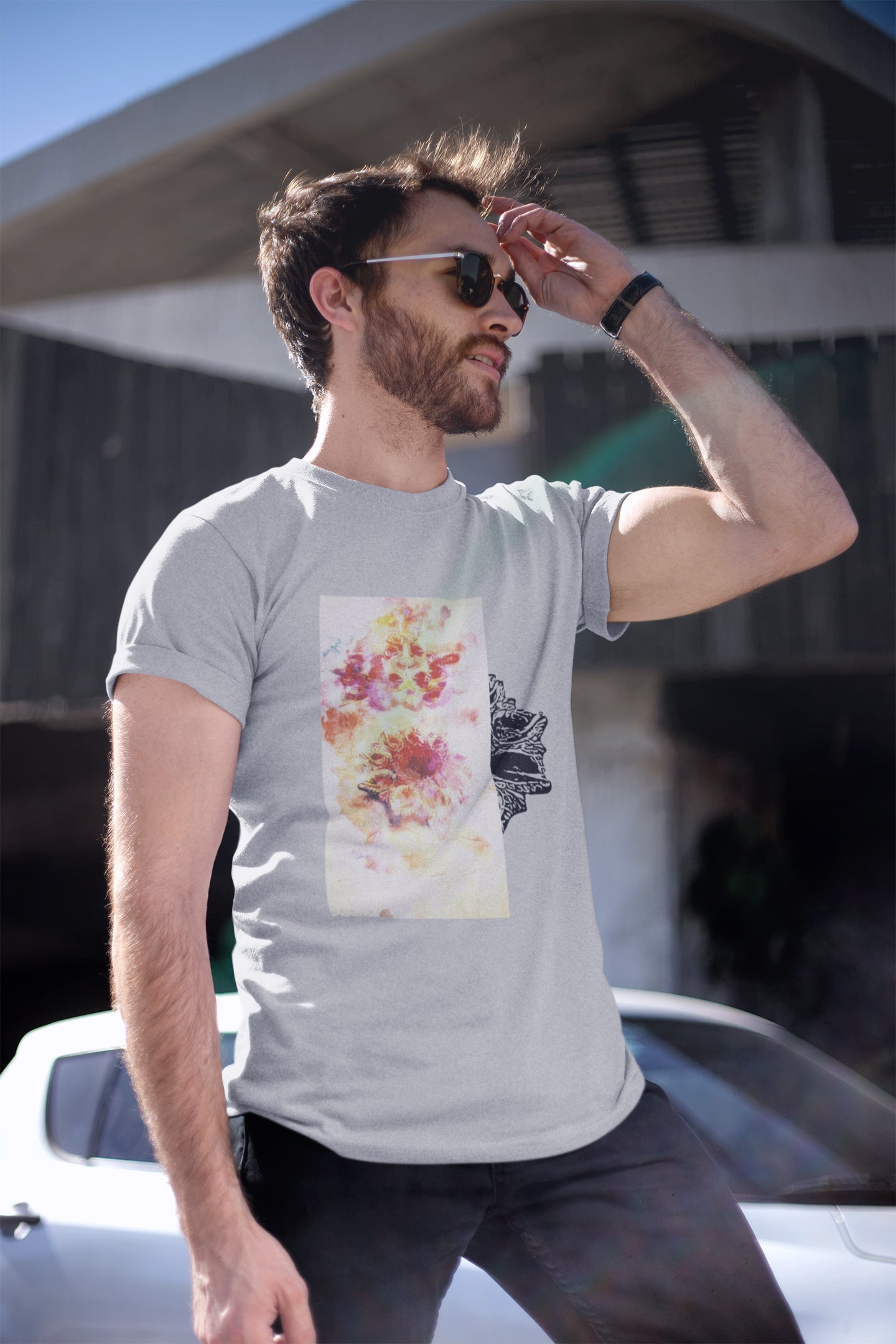 Abstraktes Diya Sommer-T-Shirt für Männer
