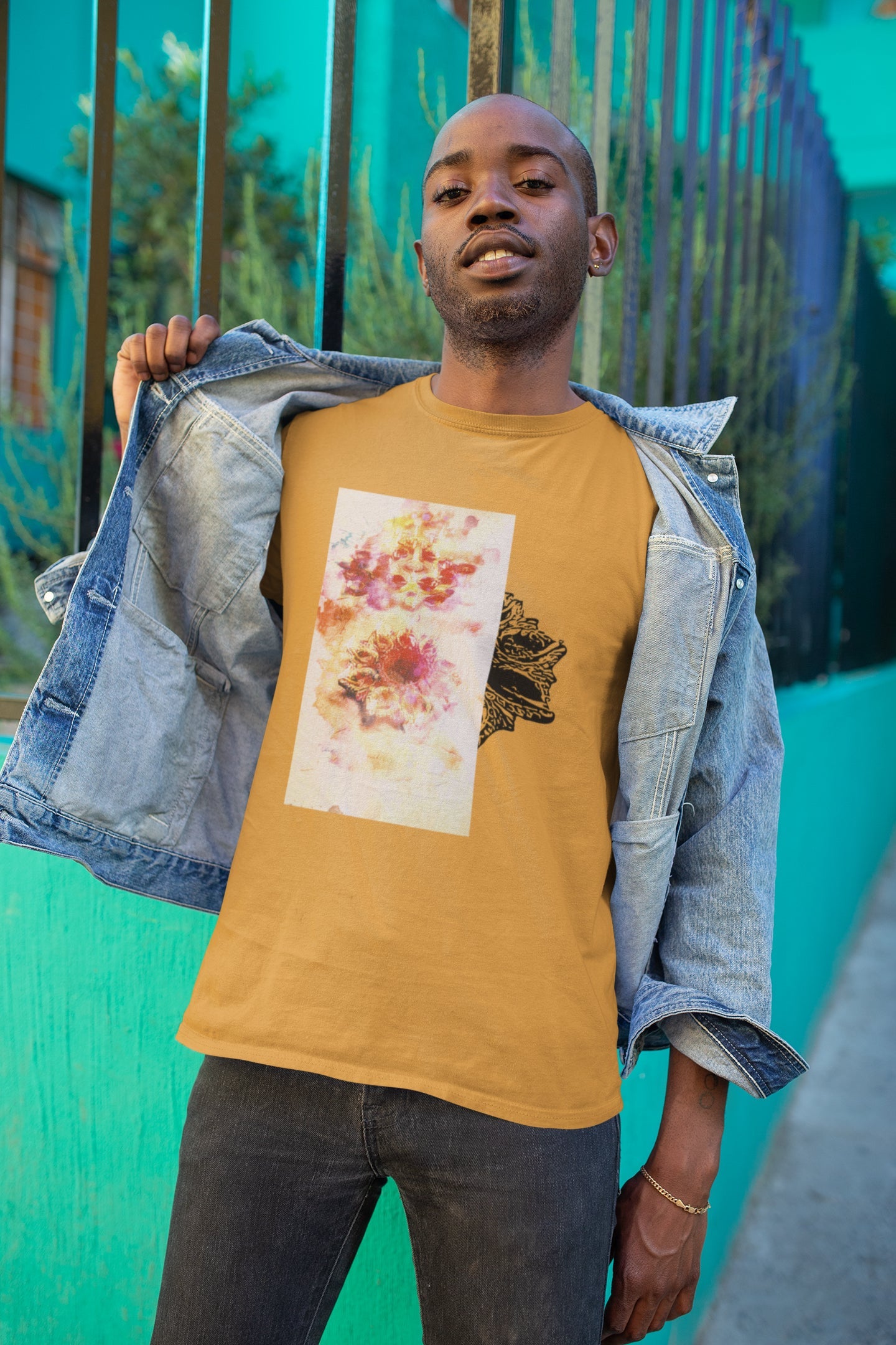 Abstraktes Diya Sommer-T-Shirt für Männer
