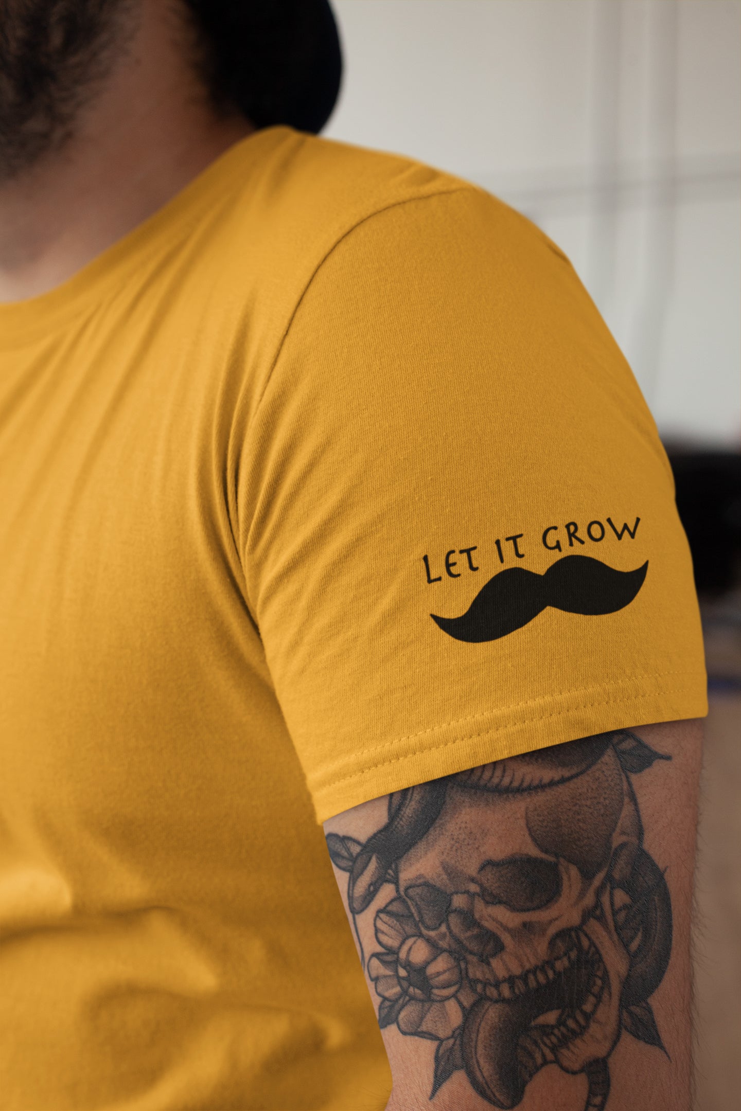„Let It Grow“-Sommer-T-Shirt mit Aufdruck auf dem linken Ärmel für Herren
