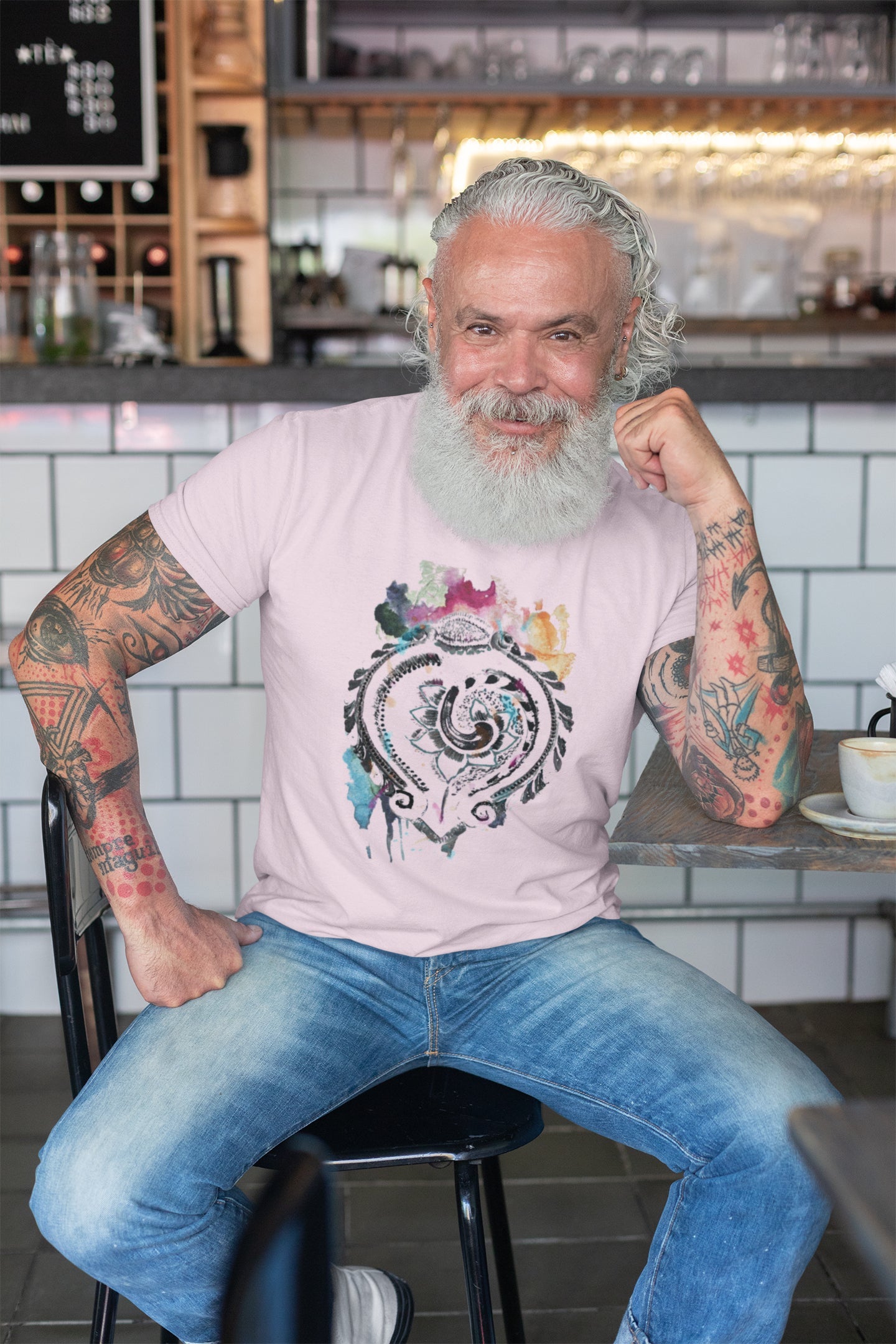 Diya Color Bleed Sommer-T-Shirt für Herren