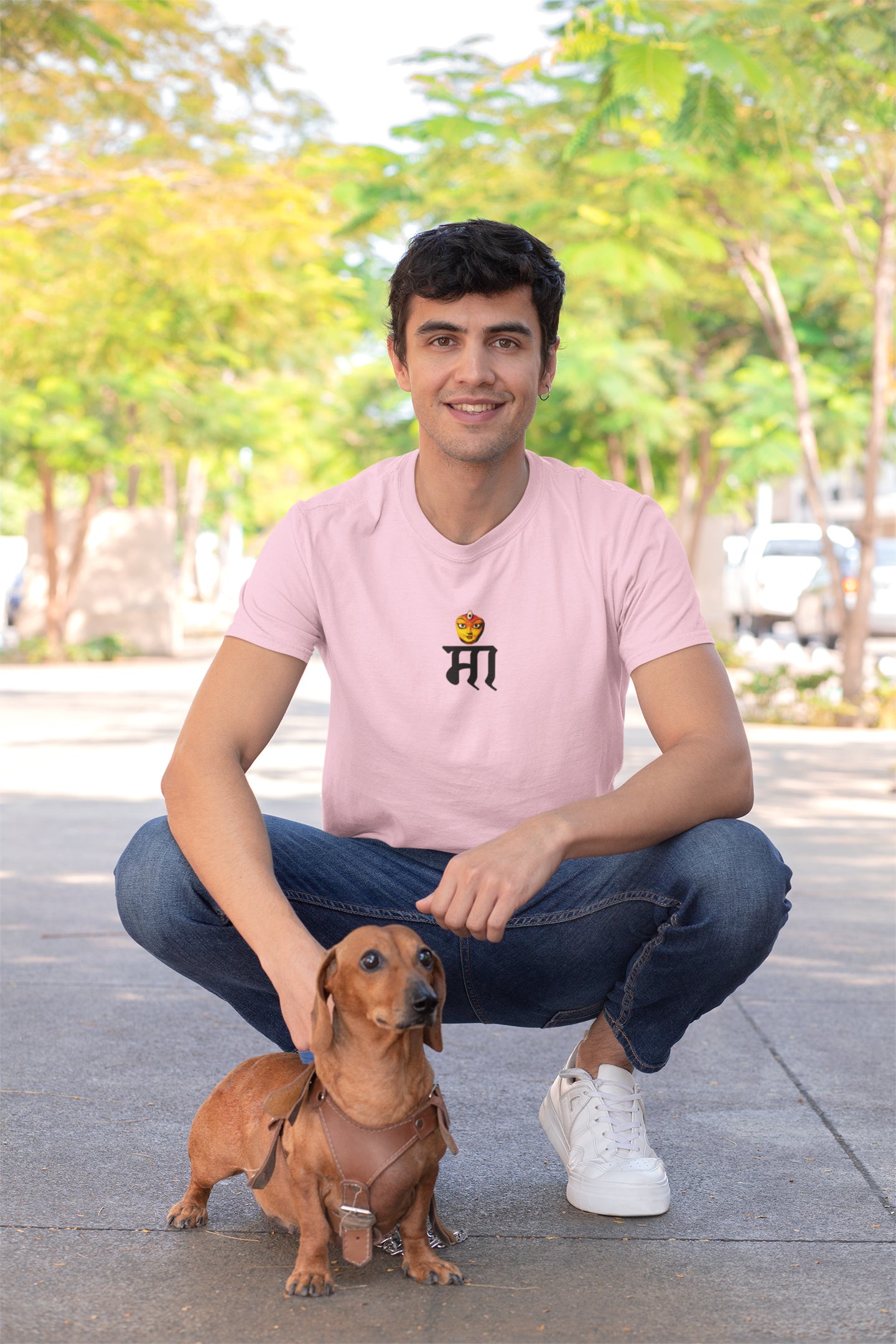 Maa Neck Print Summer T-shirt for Men
