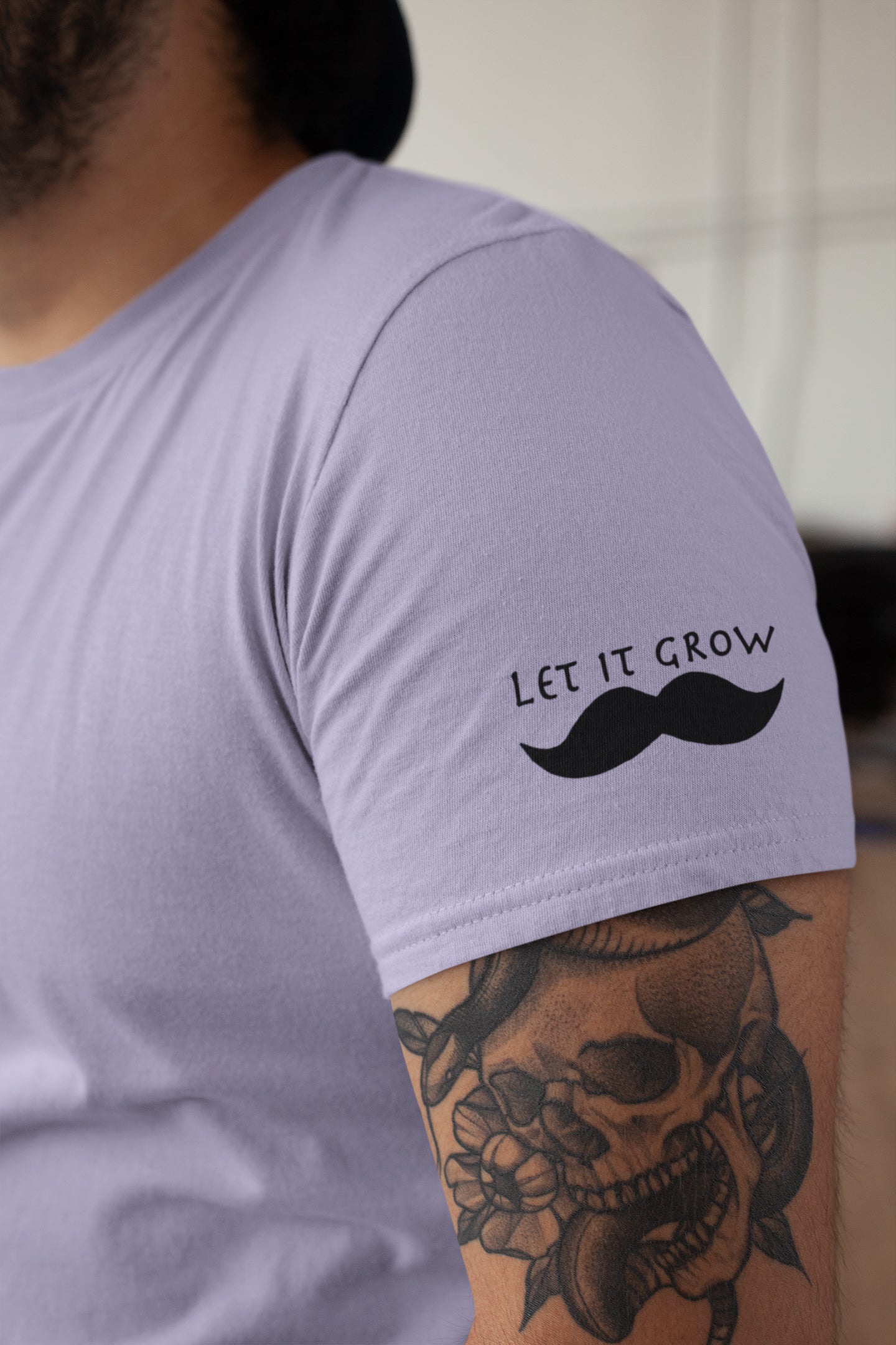 „Let It Grow“-Sommer-T-Shirt mit Aufdruck auf dem linken Ärmel für Herren