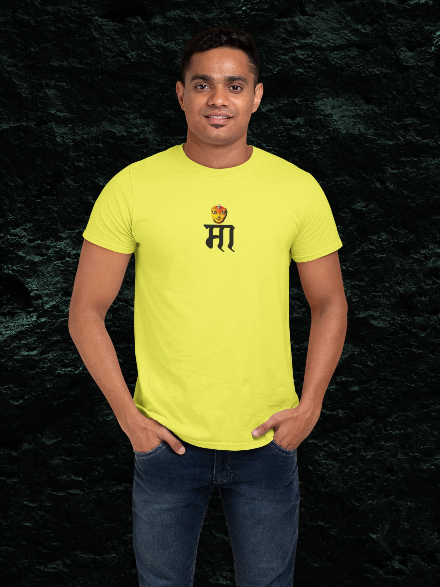 Maa Neck Print Summer T-shirt for Men