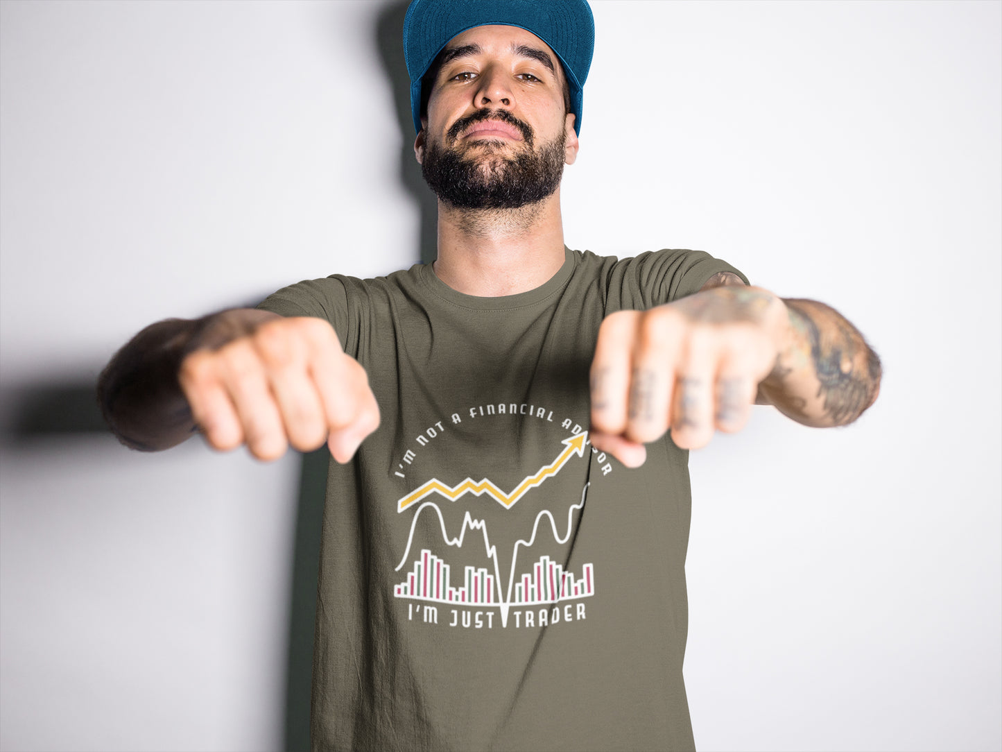 „I Am Just A Trader“-Sommer-T-Shirt mit weißem Aufdruck für Herren