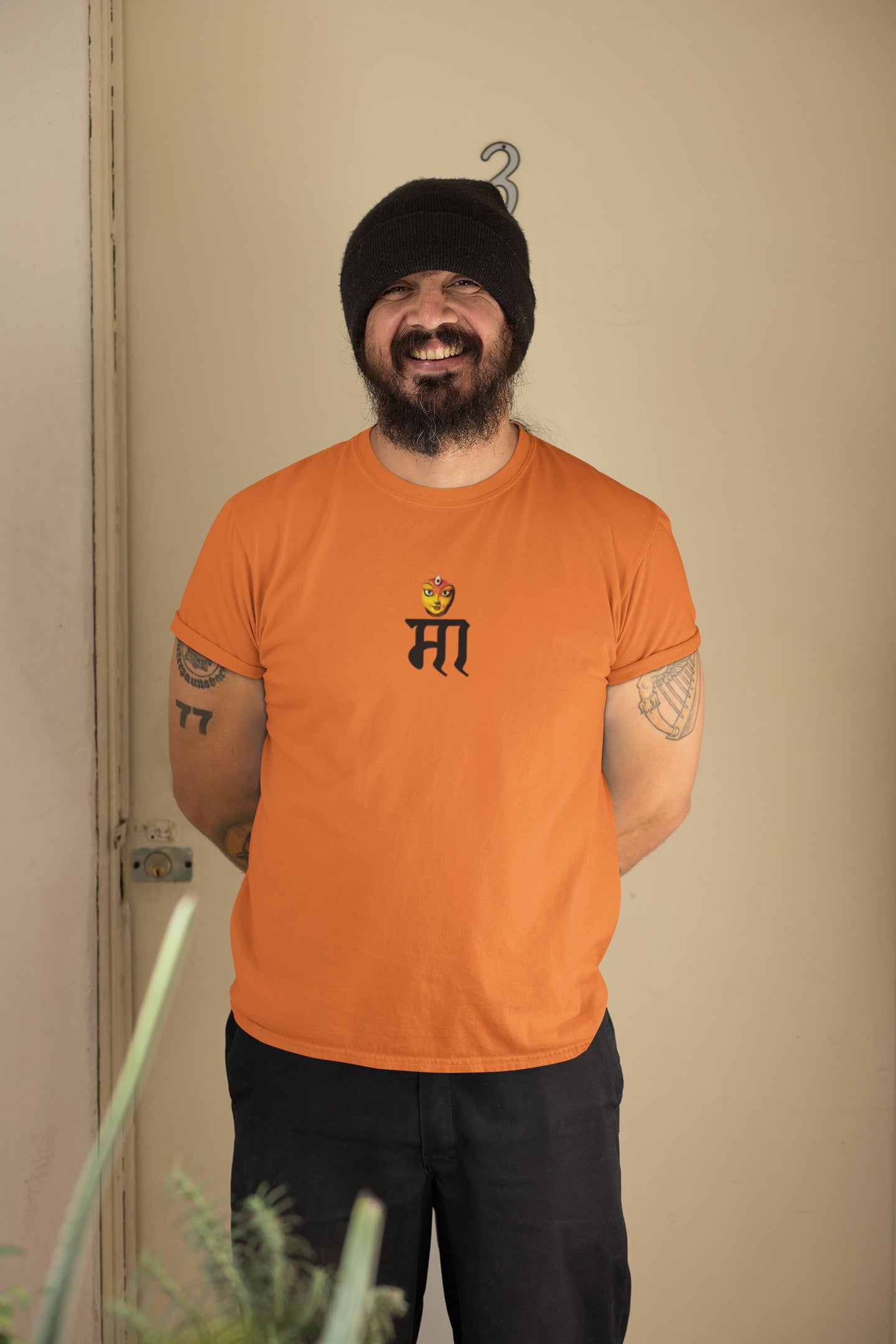Maa Neck Print Summer T-shirt for Men