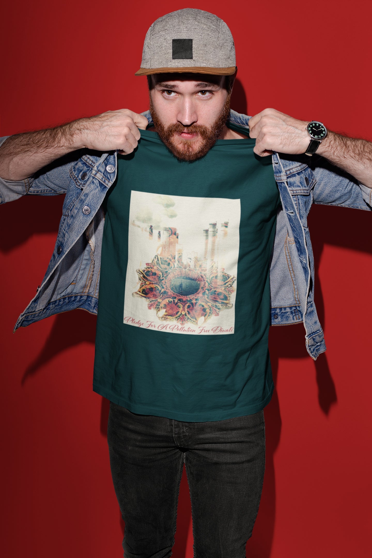 Umweltfreundliches Diwali-Sommer-T-Shirt für Männer