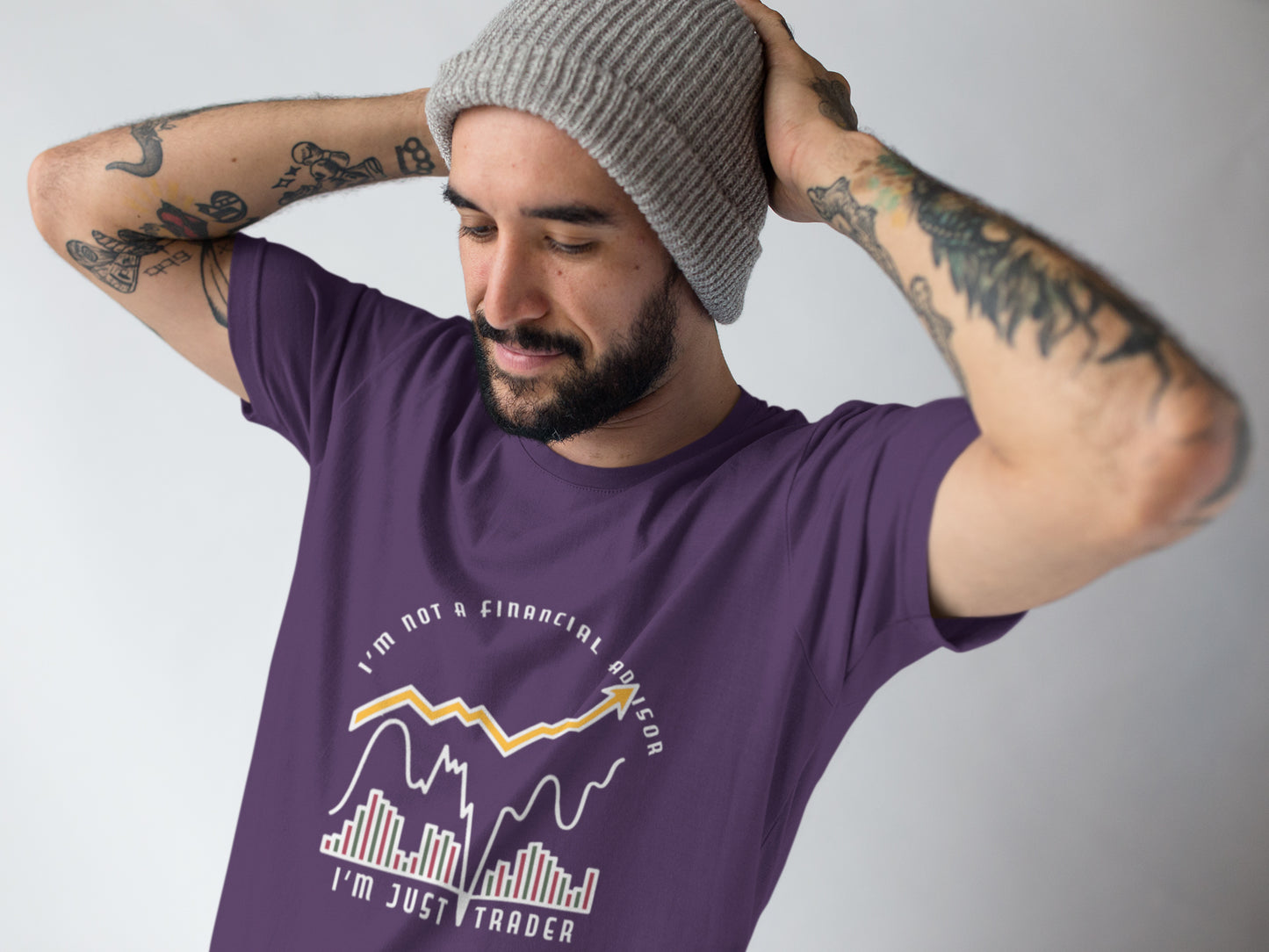 „I Am Just A Trader“-Sommer-T-Shirt mit weißem Aufdruck für Herren