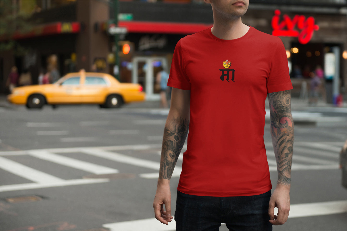 Maa Neck Print Summer T-shirt for Men