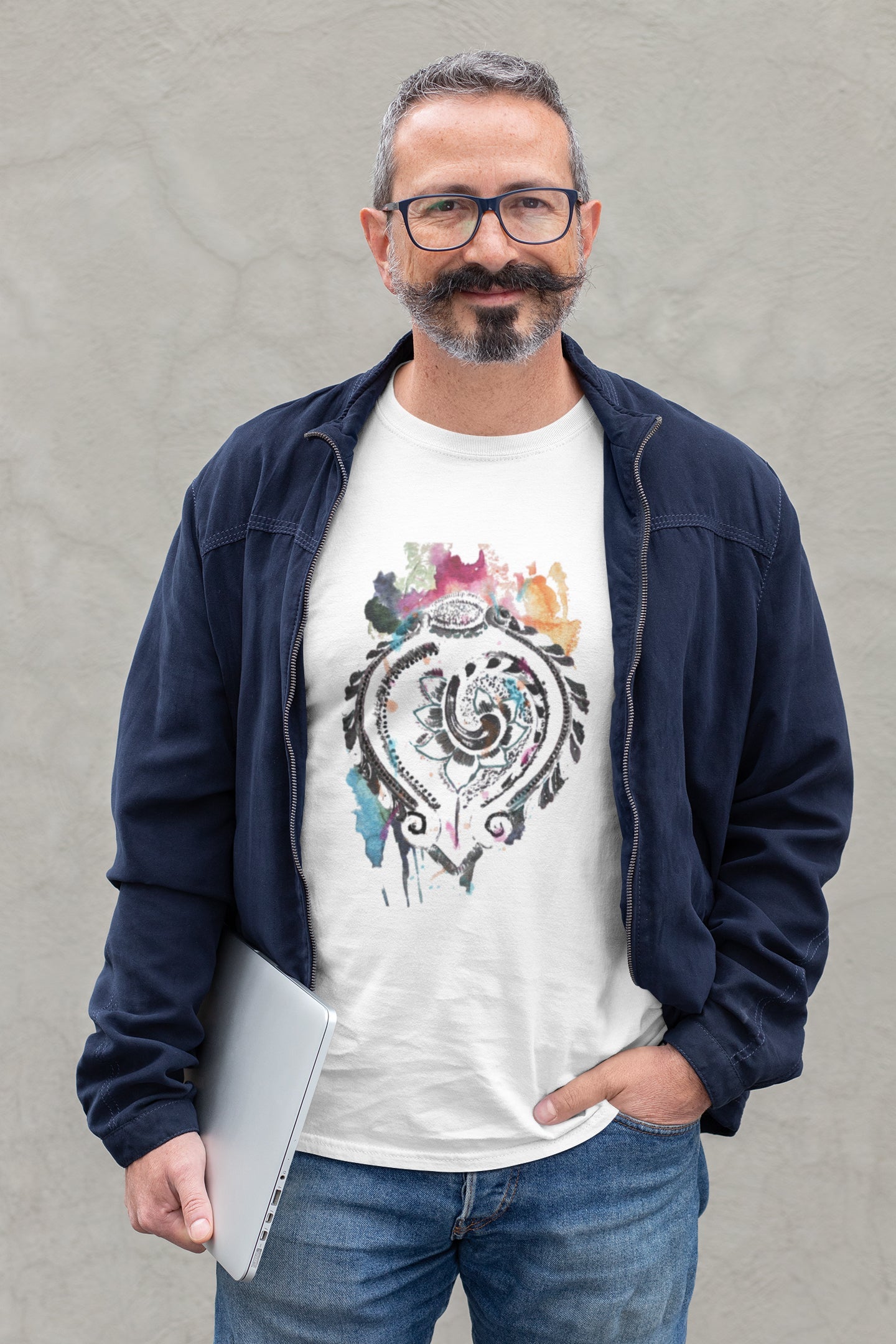 Diya Color Bleed Sommer-T-Shirt für Herren