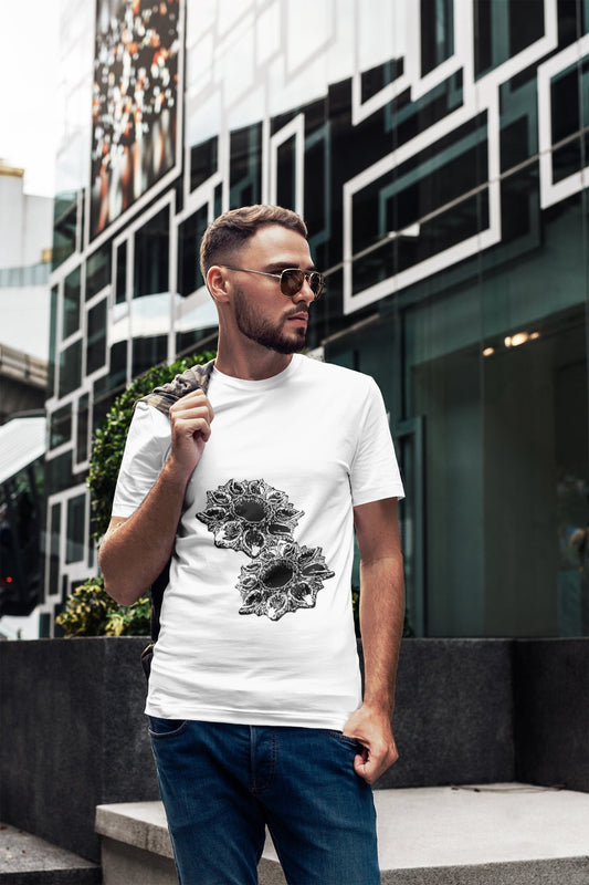Schwarz-weißes Diya-Sommer-T-Shirt für Herren