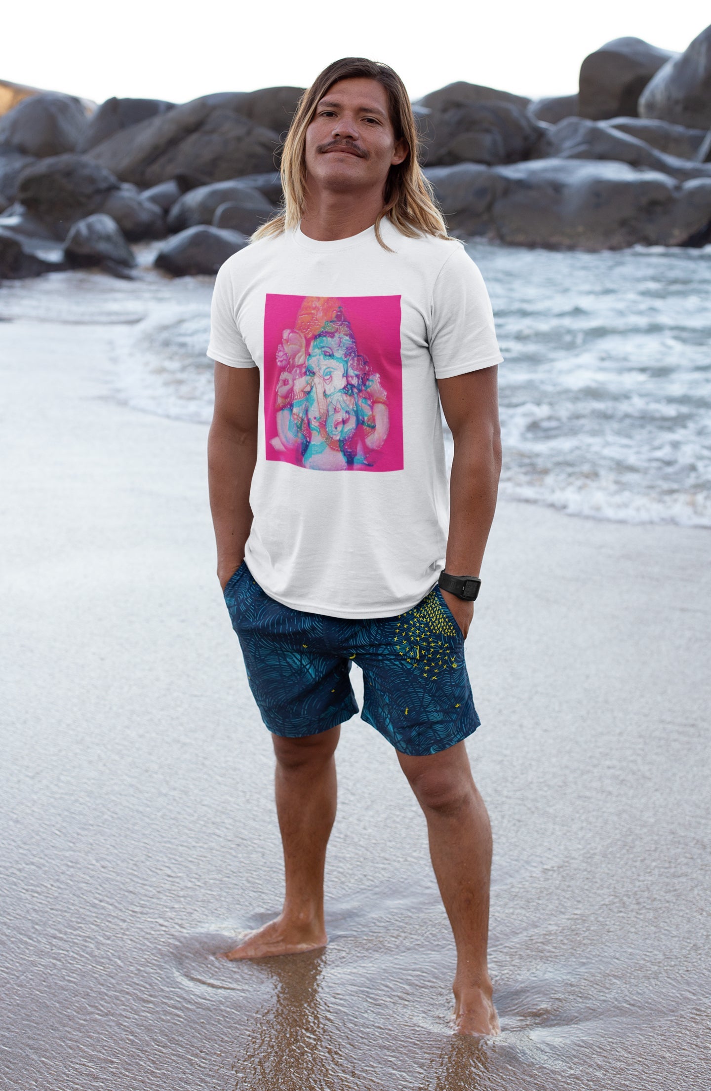 Embossed Ganpati Summer T-shirt for Men