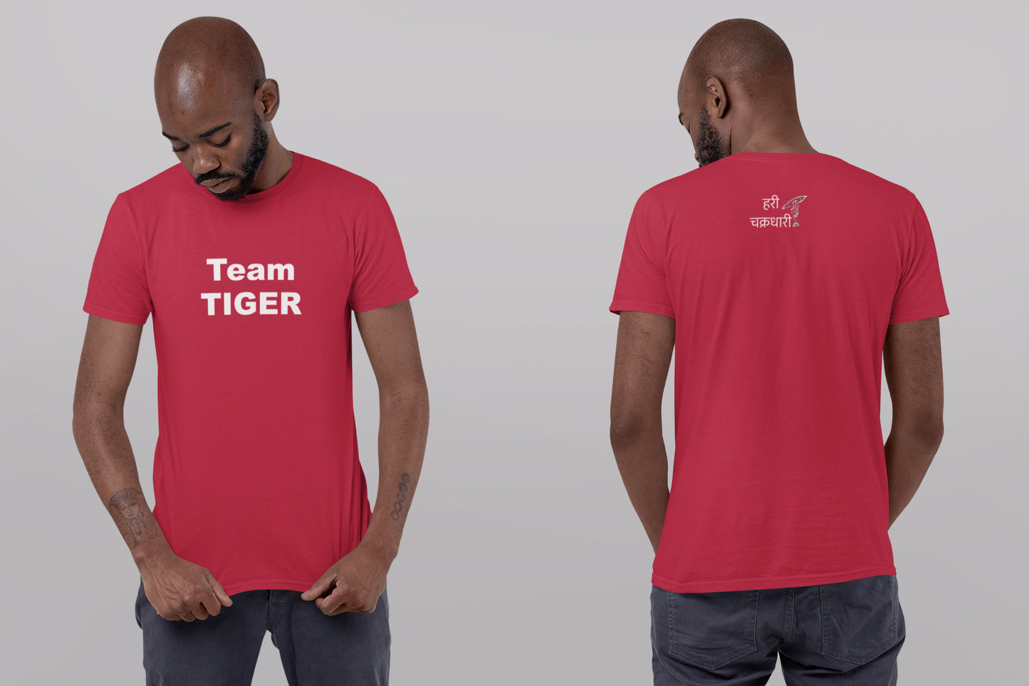 Team Tiger Sommer-T-Shirt mit weißem Aufdruck für Herren