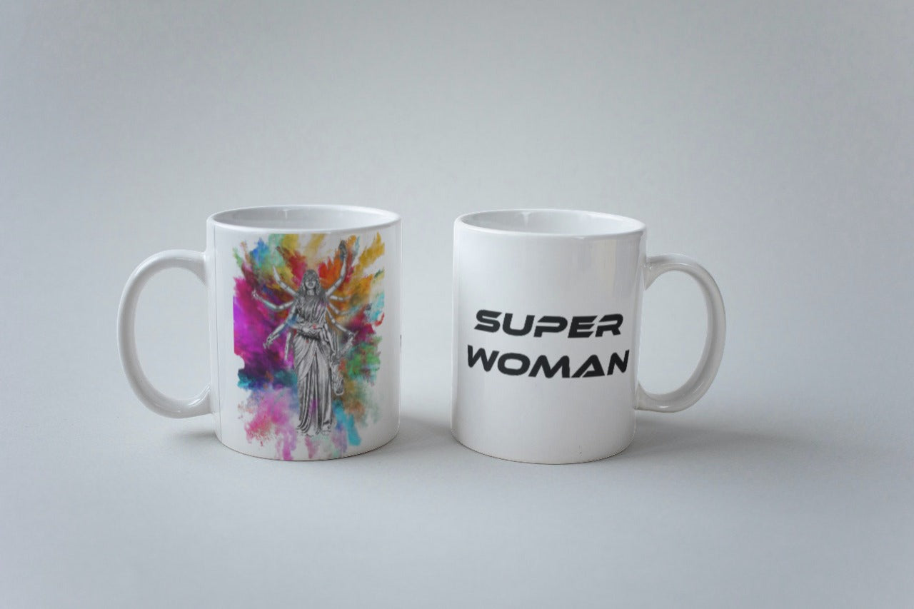White Coffee Mug ( Super Woman Colour )