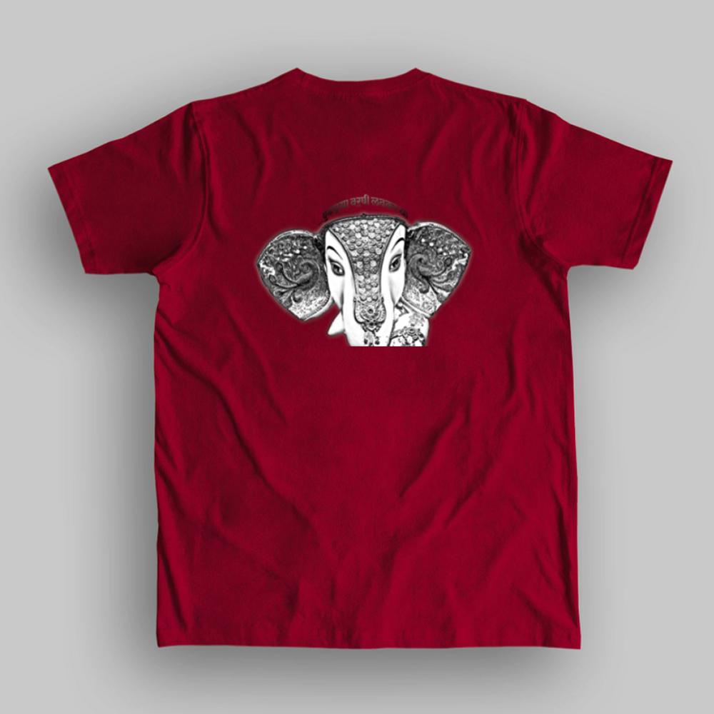 Ganpati Pudhchya Varshi Lavkar Ya Back Print Summer T-shirt for Men