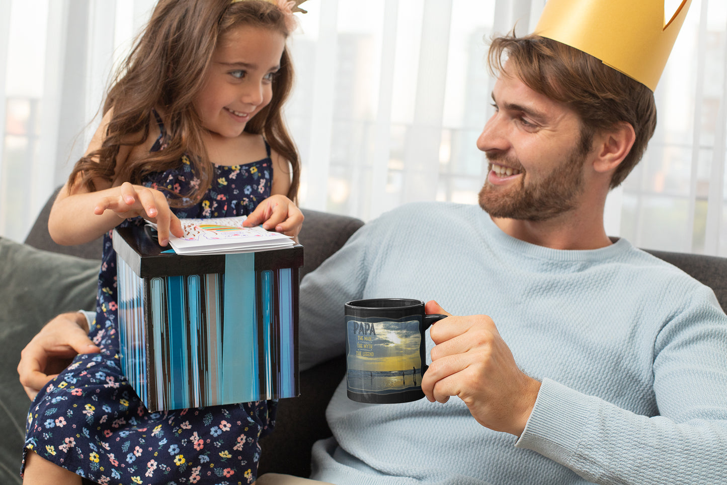 Papa - The Man The Myth The Legend Black Coffee Mug