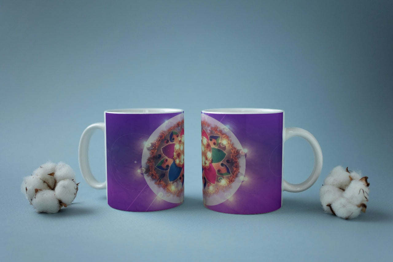 White Coffee Mug ( Rangoli )