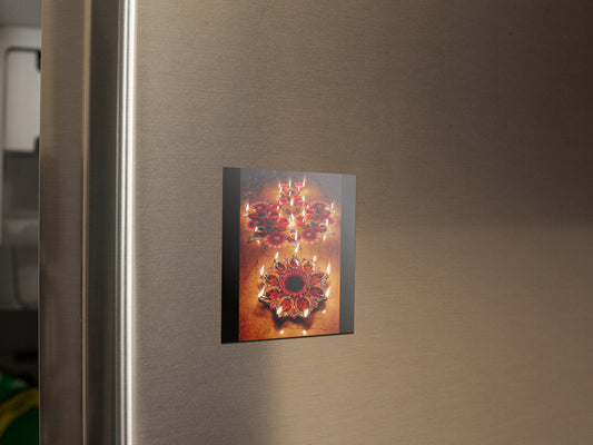 Rangoli Square Fridge Magnet
