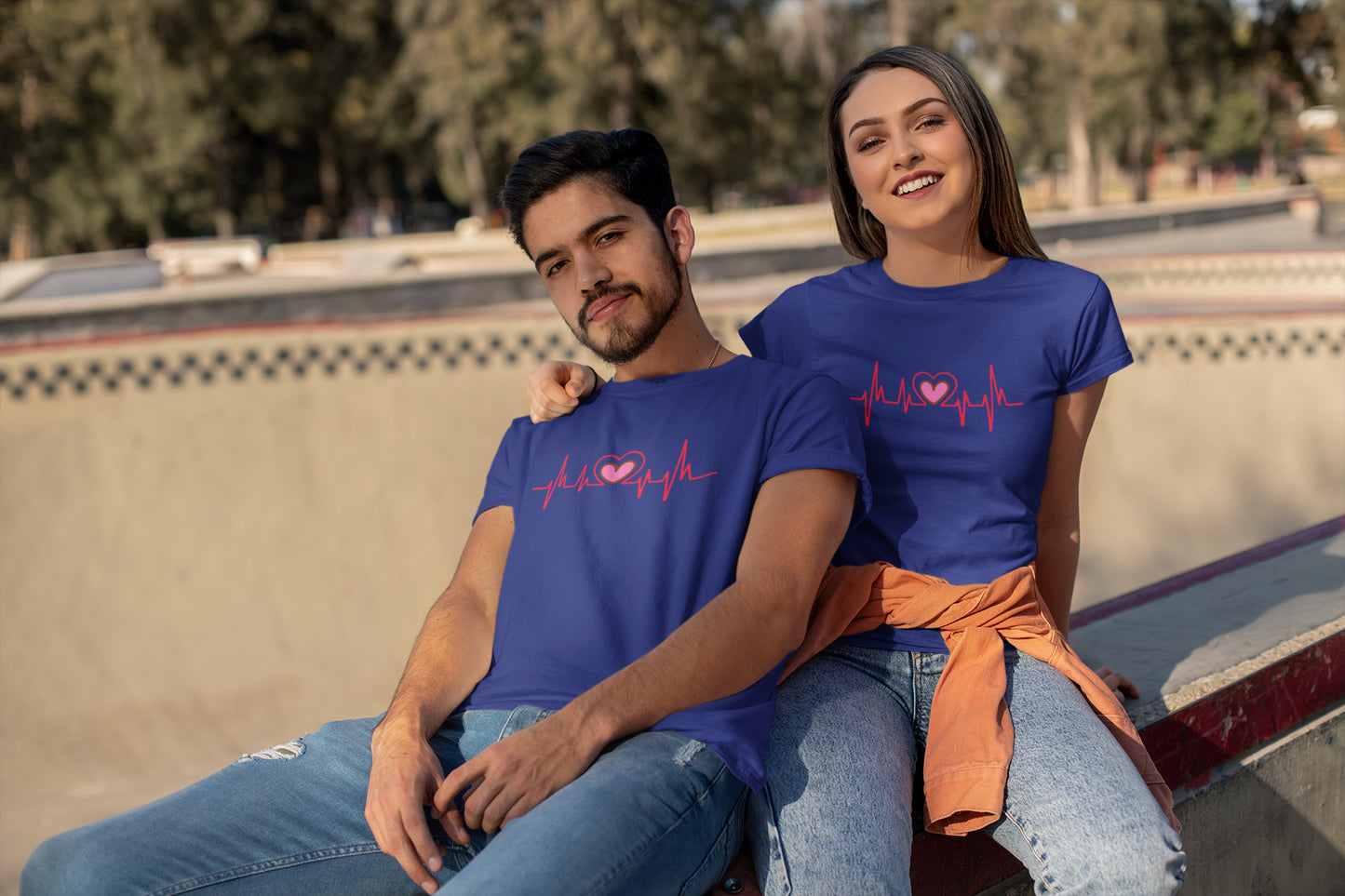 Heart Beat Couple T-shirt Combo