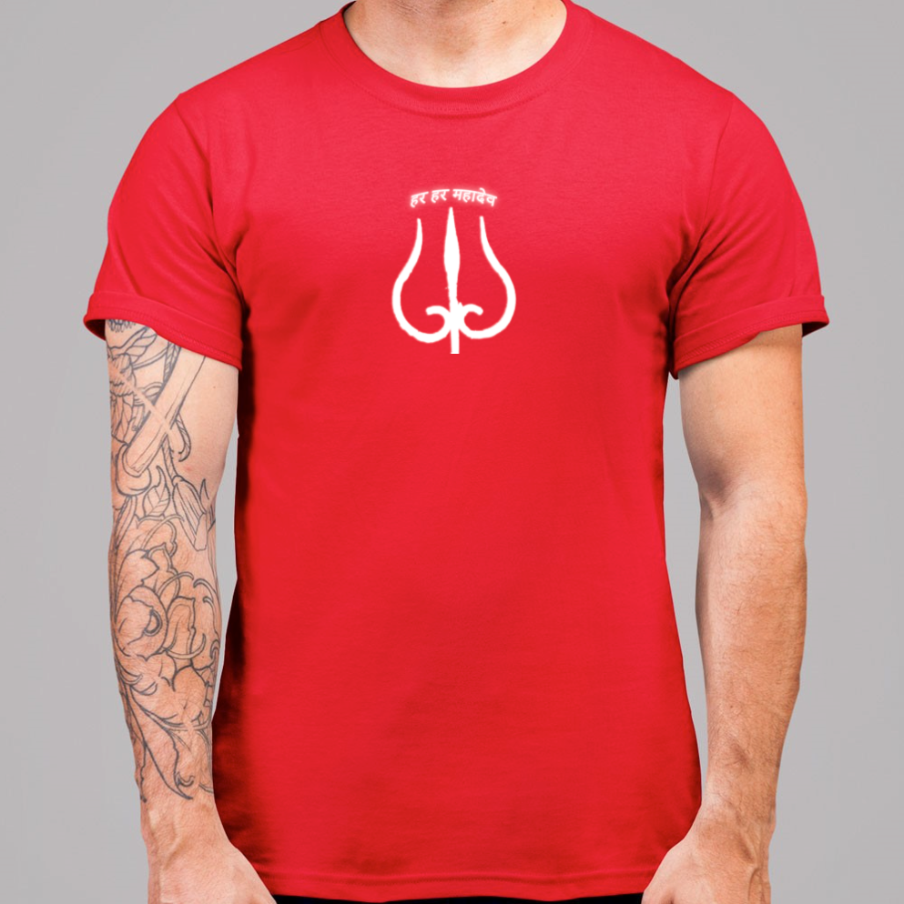 Summer T-shirt for Men(हर हर महादेव White)