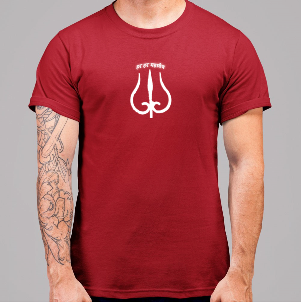 Summer T-shirt for Men(हर हर महादेव White)