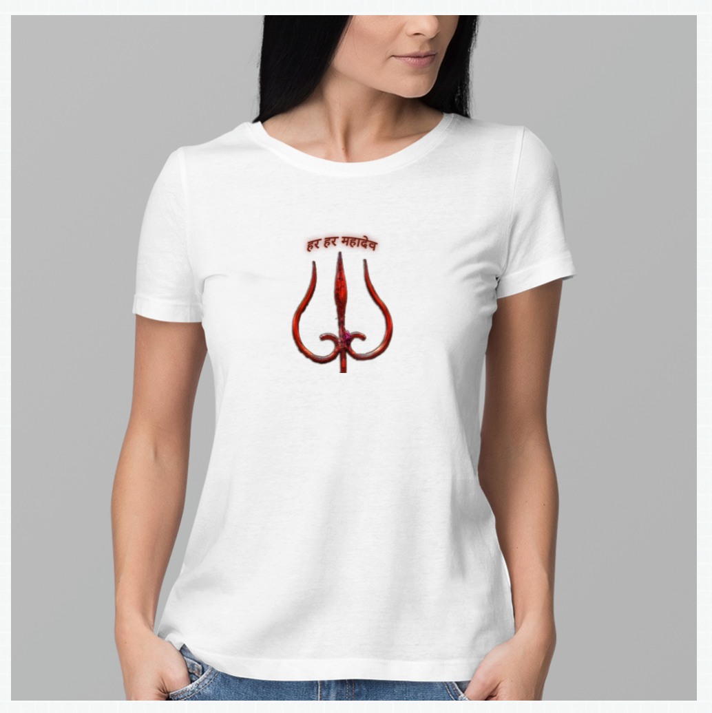 Summer T-shirt for Ladies (हर हर महादेव)