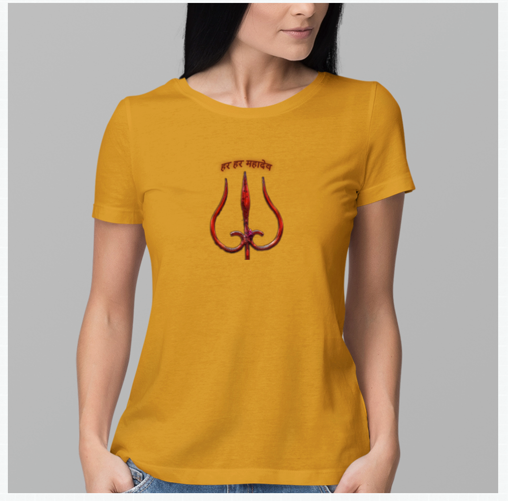Summer T-shirt for Ladies (हर हर महादेव)