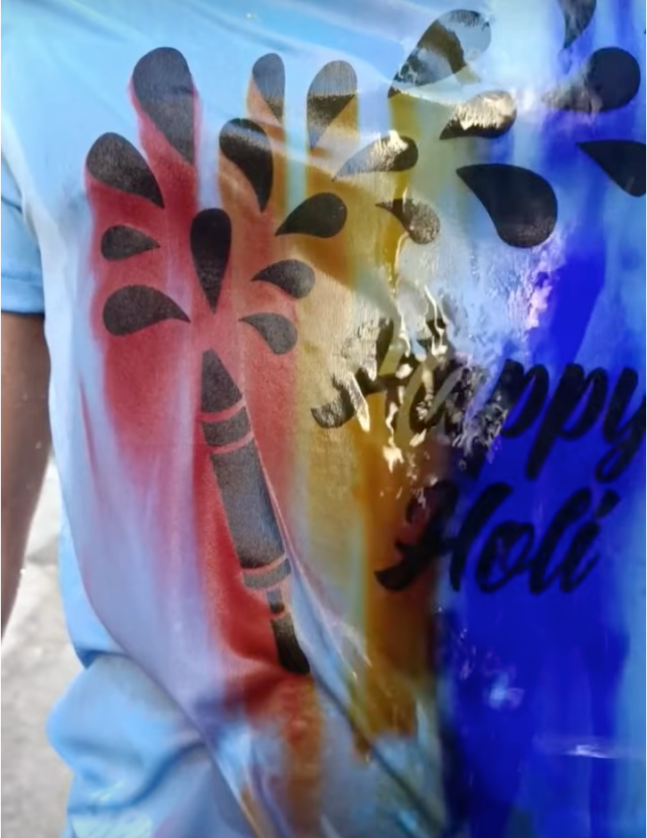 Holi Colour Bleed Polyster T-shirt