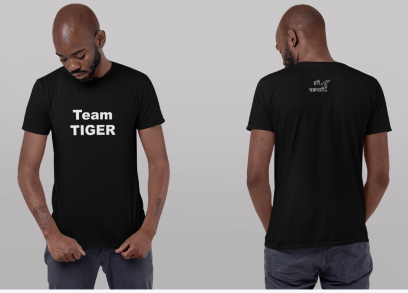 Team Tiger Sommer-T-Shirt mit weißem Aufdruck für Herren