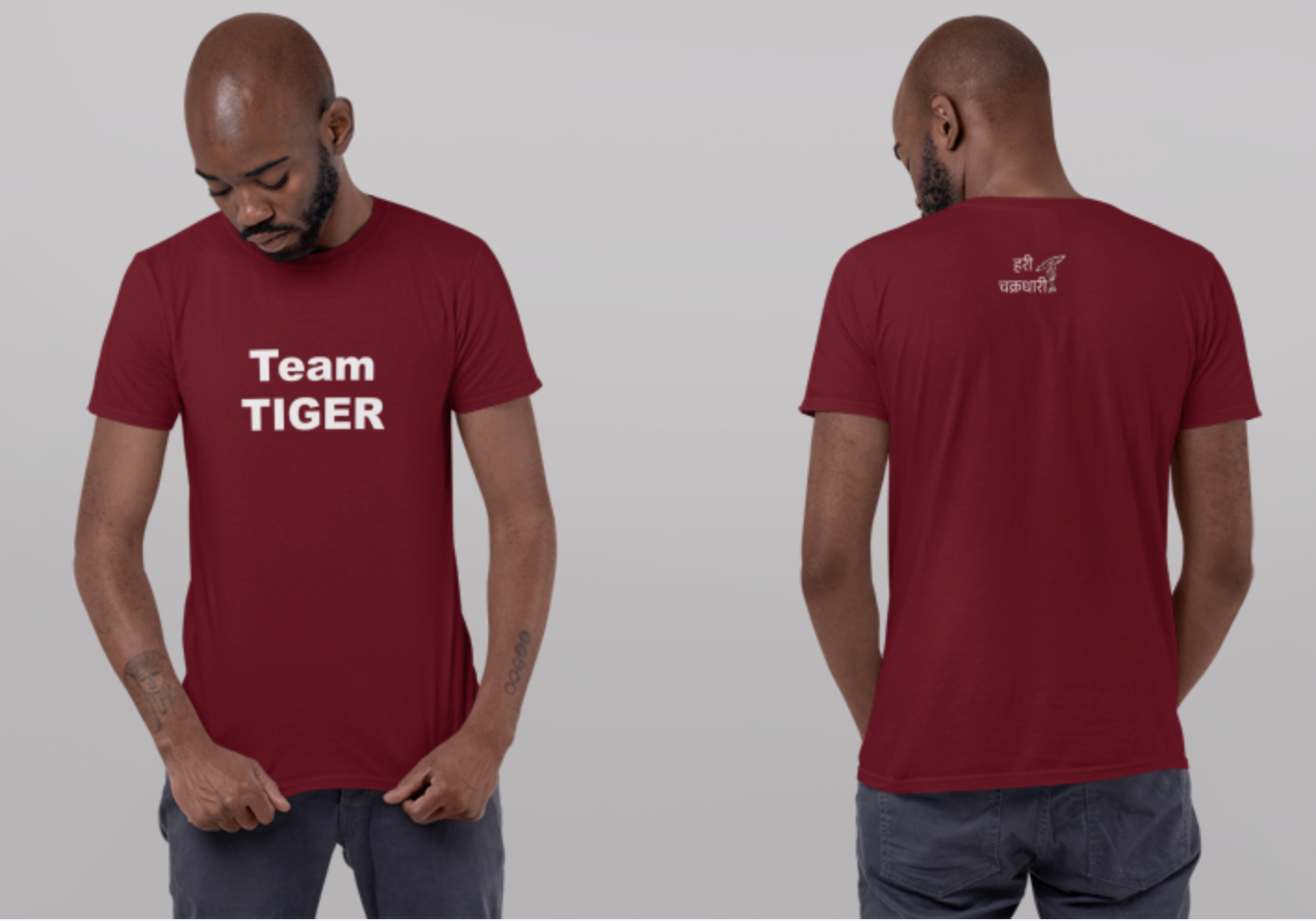 Team Tiger Sommer-T-Shirt mit weißem Aufdruck für Herren