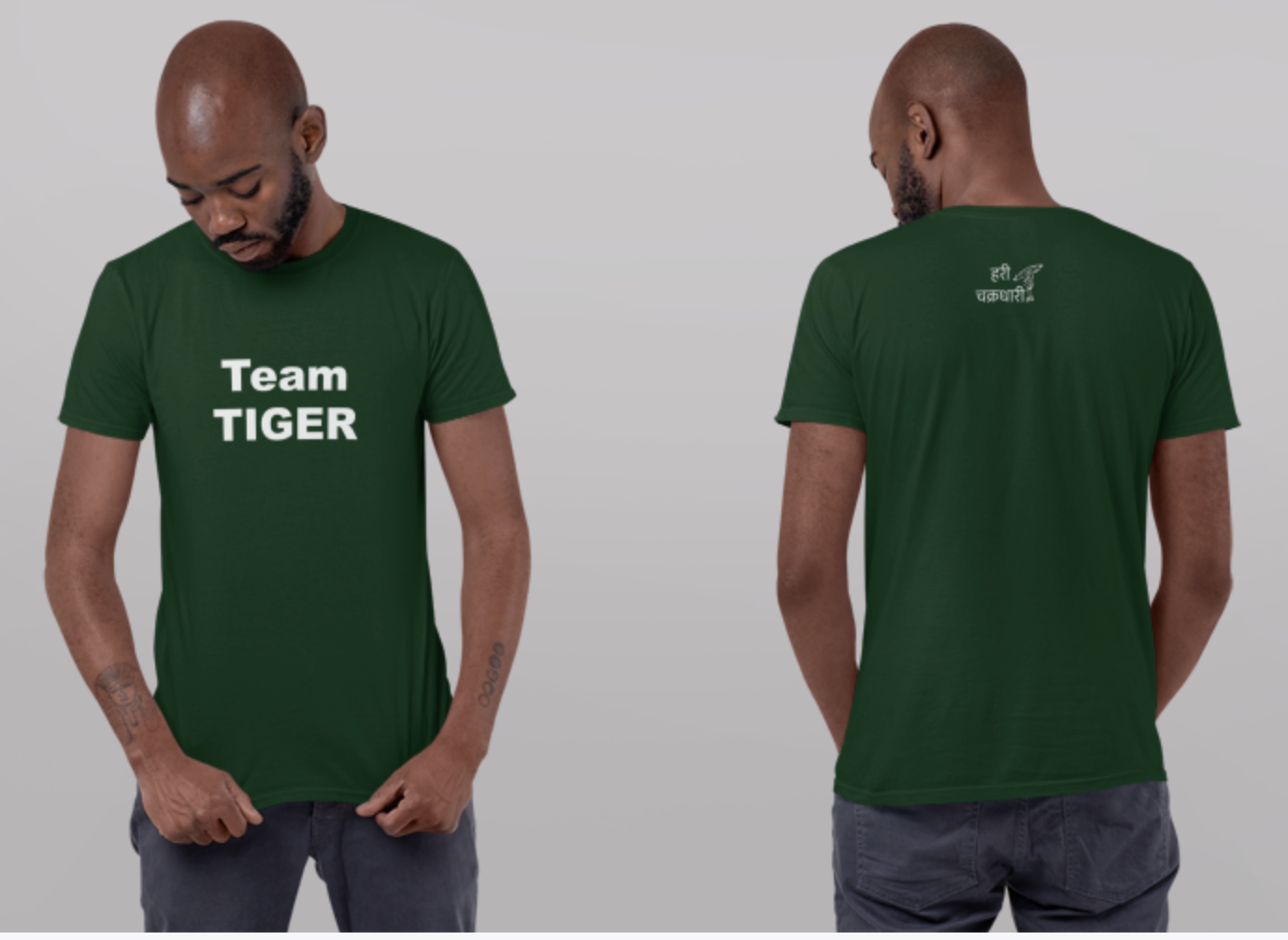 Team Tiger Sommer-T-Shirt mit weißem Aufdruck für Herren