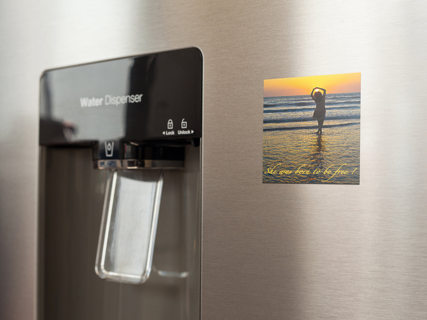 Born To Be Free Square Fridge Magnet