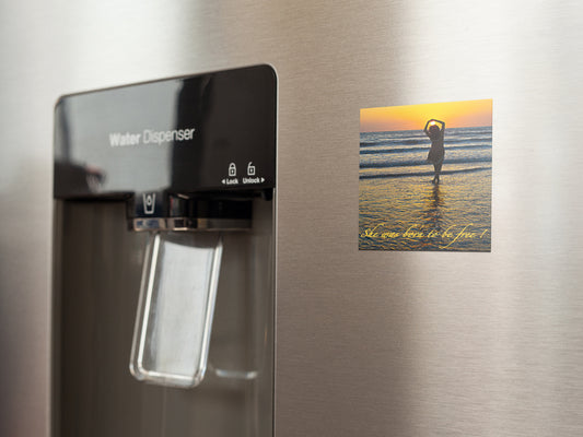 Born To Be Free Square Fridge Magnet