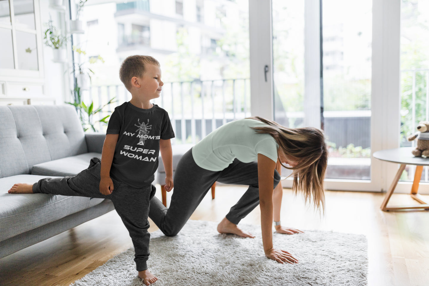 Summer T-shirt for Boys ( My Mom's A Super Woman White )