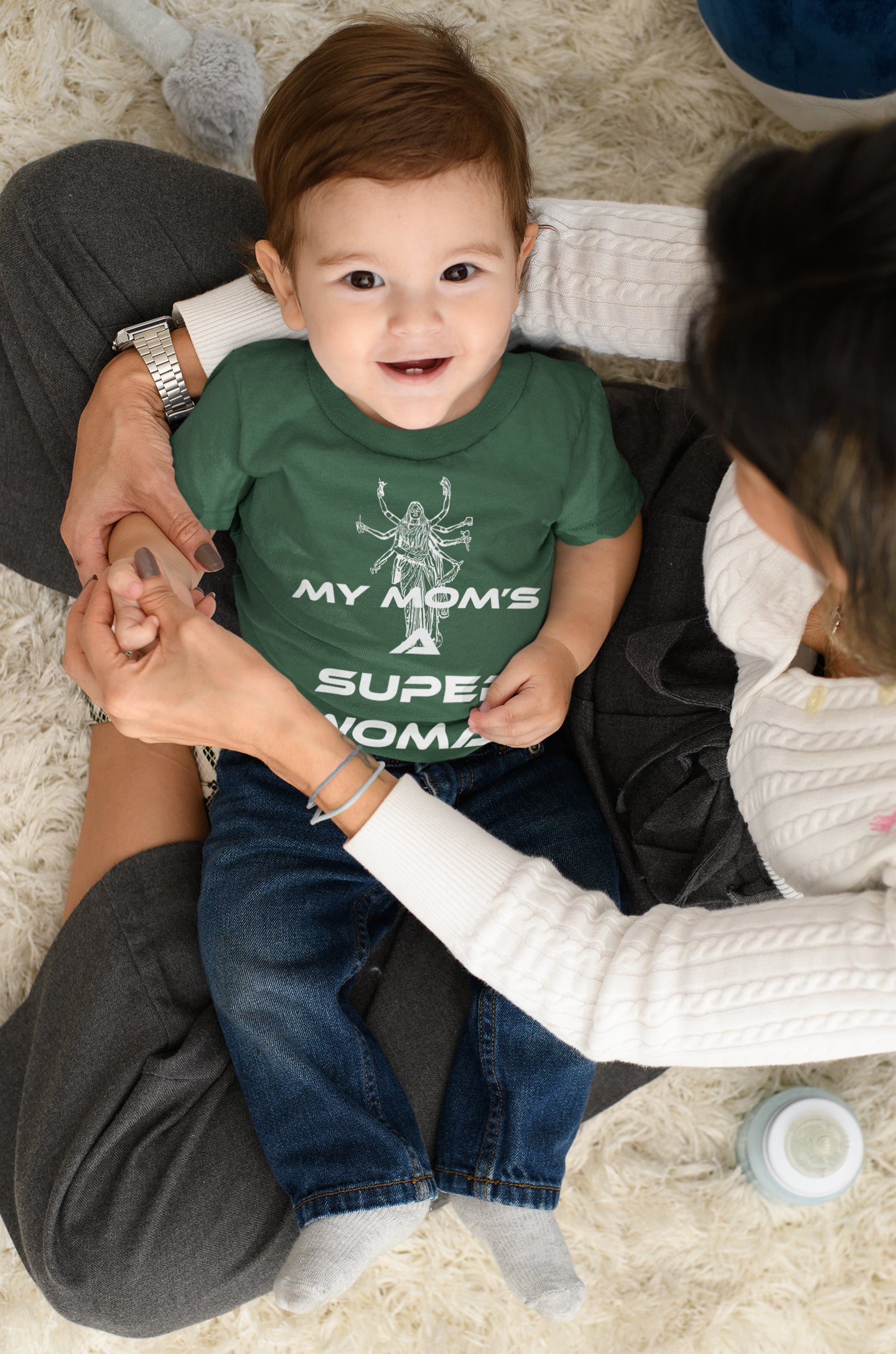 Summer T-shirt for Boys ( My Mom's A Super Woman White )