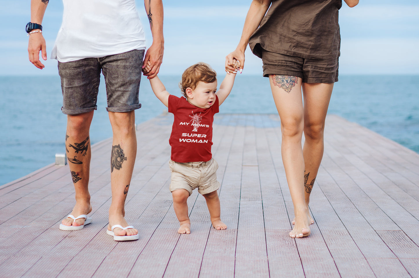 Summer T-shirt for Boys ( My Mom's A Super Woman White )