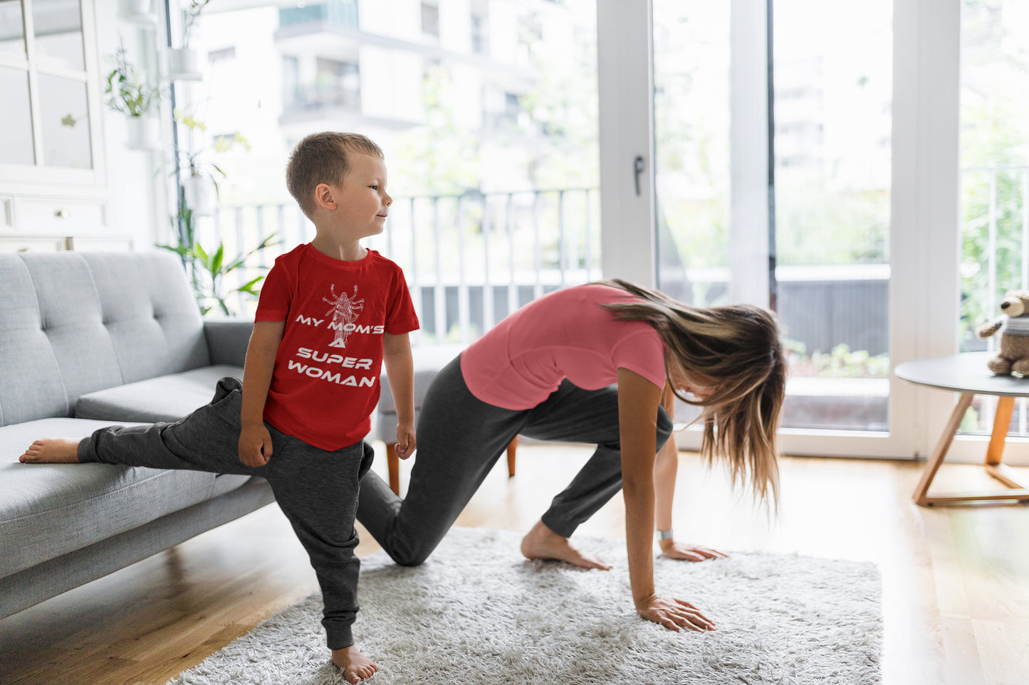 Summer T-shirt for Boys ( My Mom's A Super Woman White )