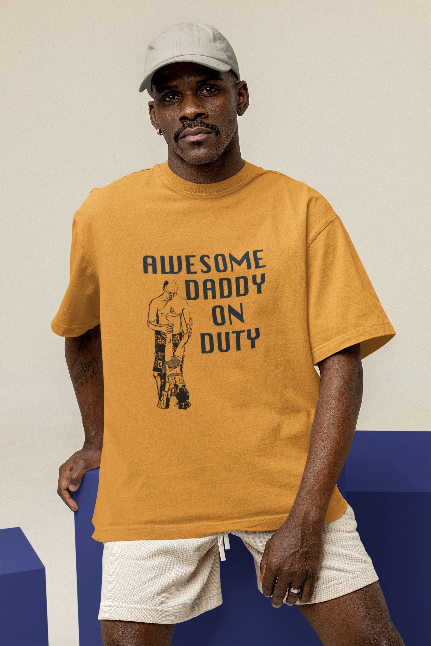 Awesome Daddy On Duty Unisex Oversized T-shirt