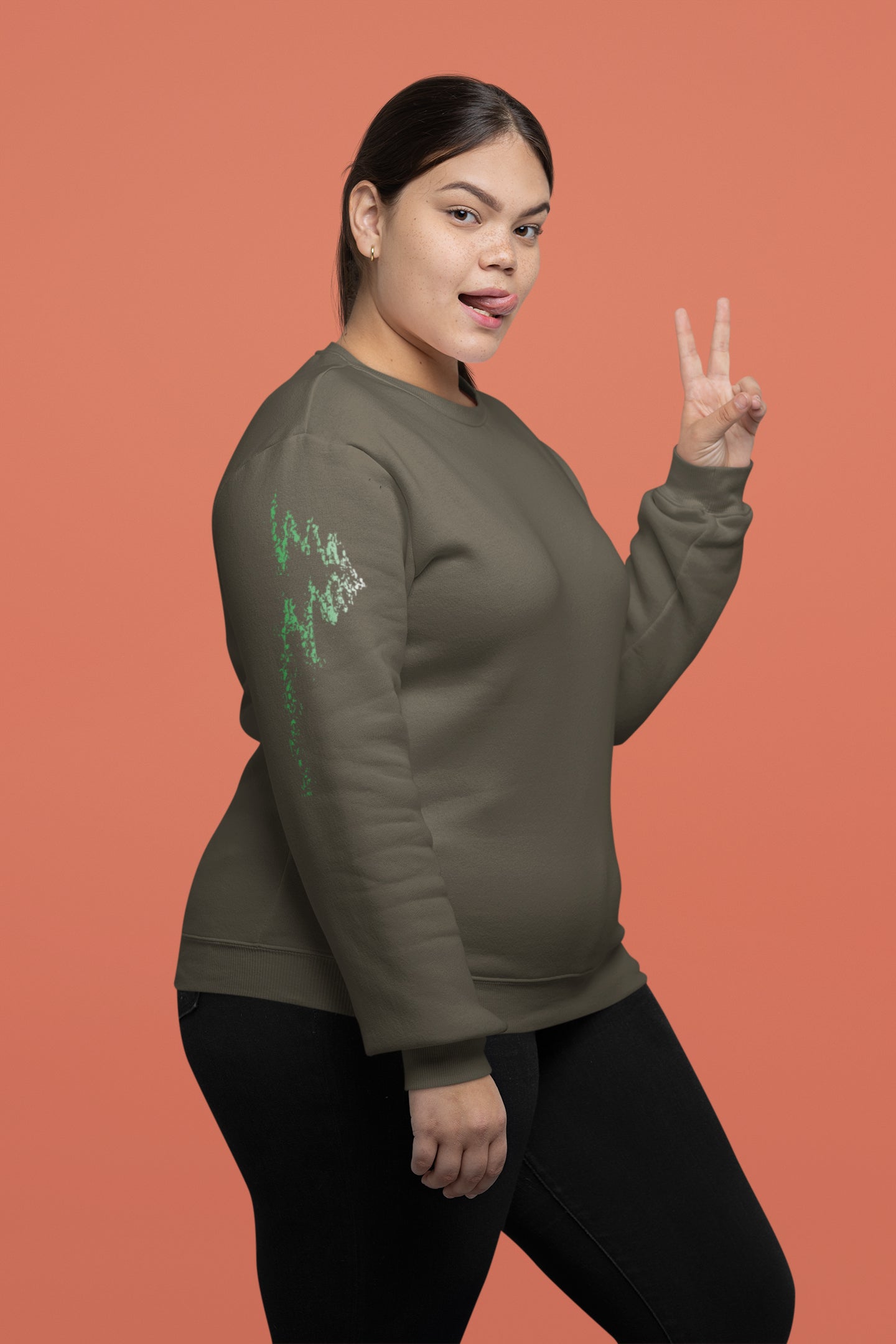 Xmas Tree Sleeve Print Unisex Sweatshirt