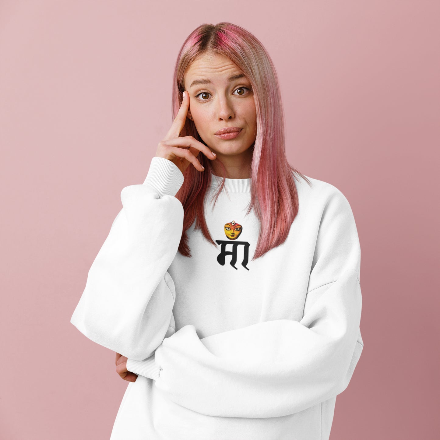 Maa Neck Print Unisex Sweatshirt