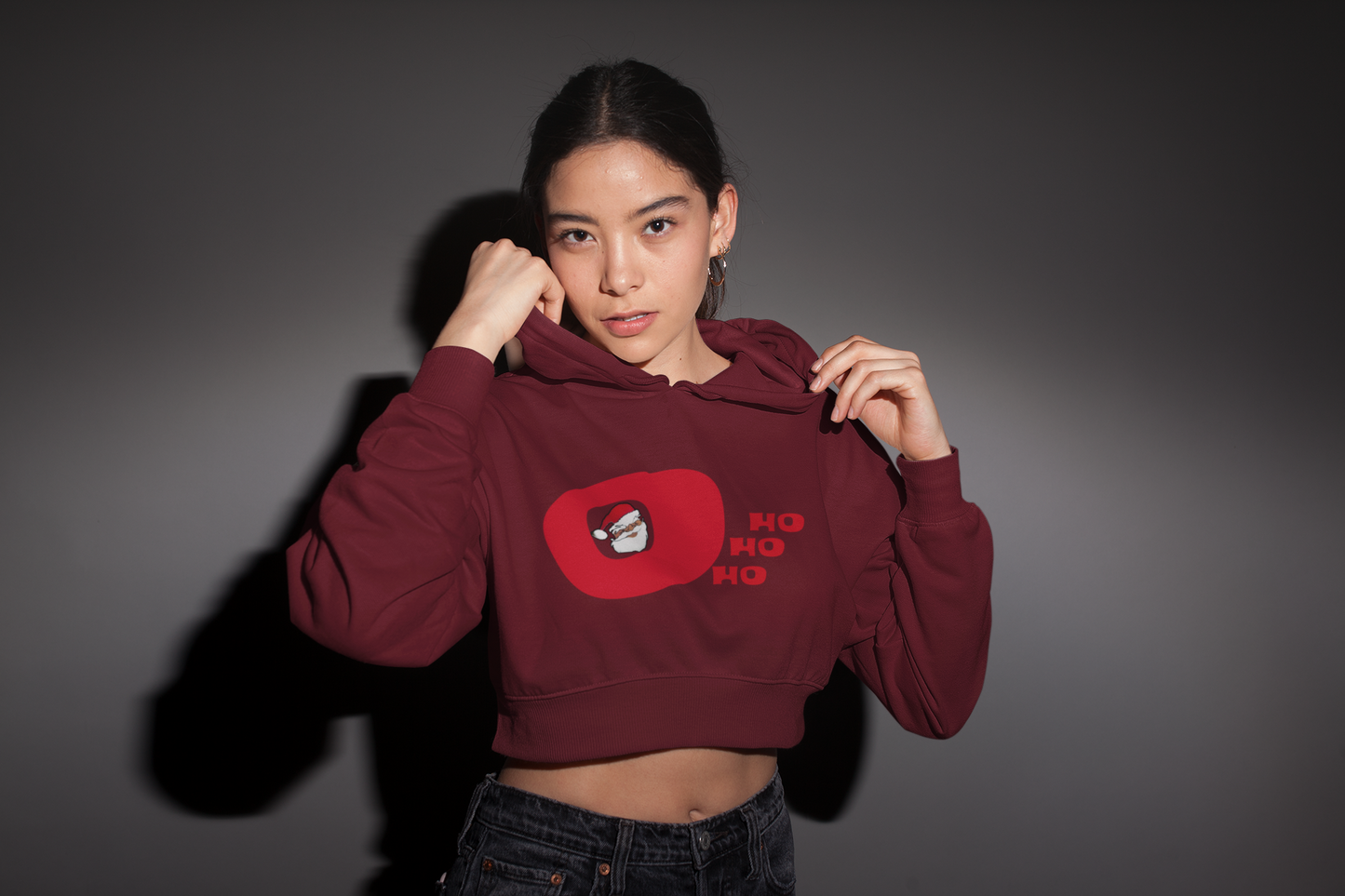 CROP HOODIE FOR WOMEN ( O HO HO HO )