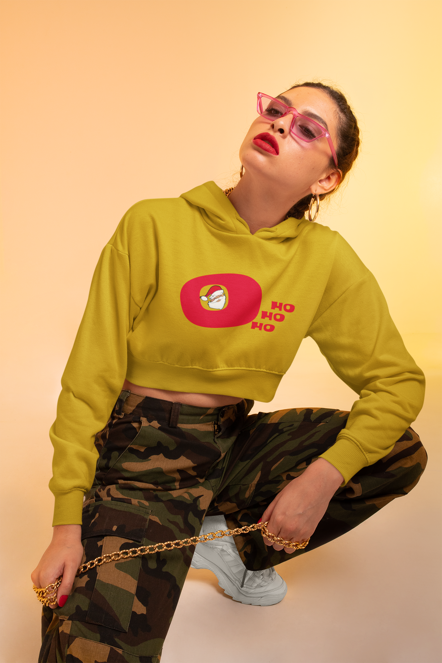 CROP HOODIE FOR WOMEN ( O HO HO HO )