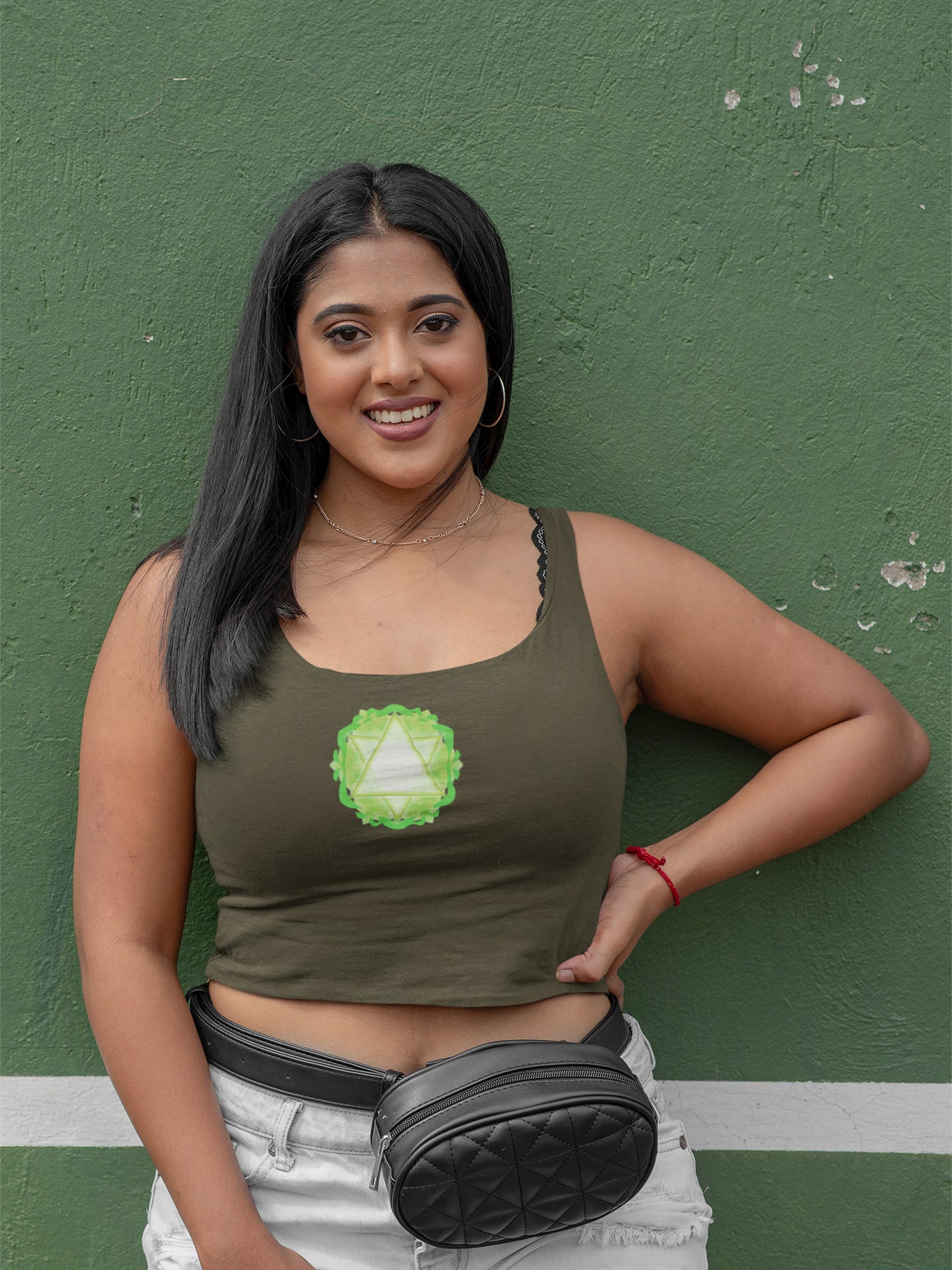 Heart Chakra Overlay Crop Tank For Women