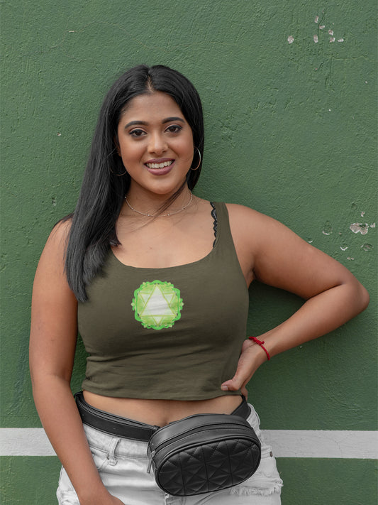Heart Chakra Overlay Crop Tank For Women