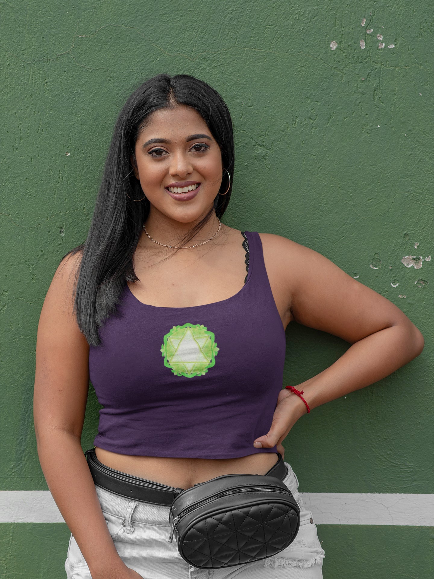 Heart Chakra Overlay Crop Tank For Women