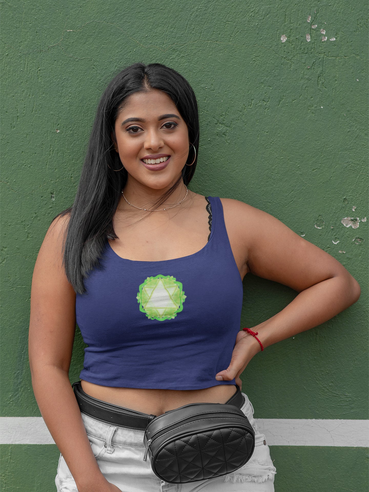 Heart Chakra Overlay Crop Tank For Women