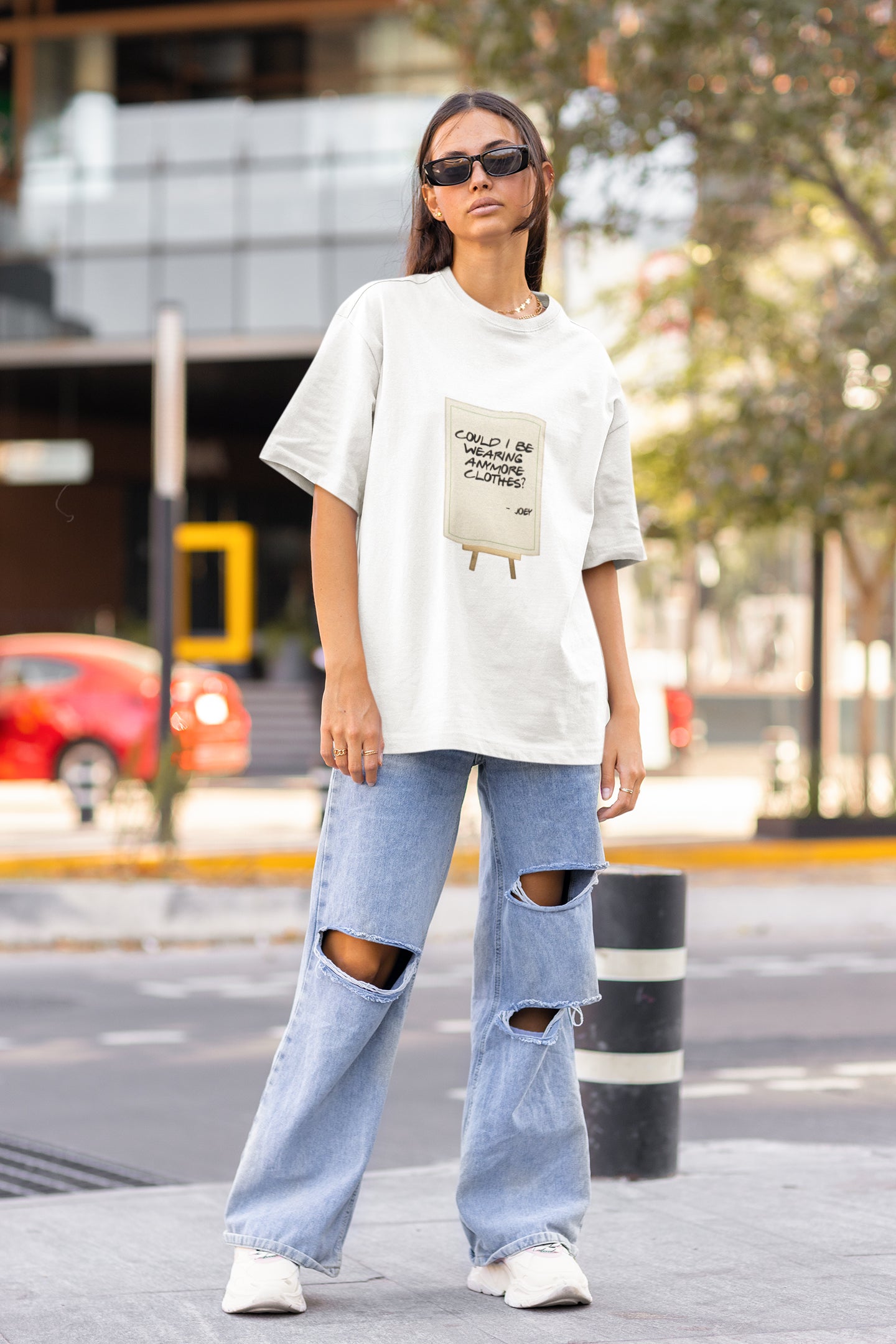 F.R.I.E.N.D.S. Joey Could I Be Wearing Any More Clothes Unisex Oversized T-shirt