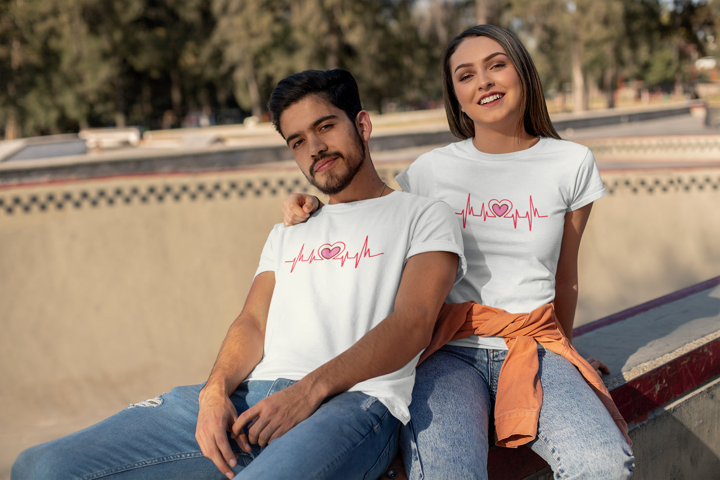 Heart Beat Couple T-shirt Combo