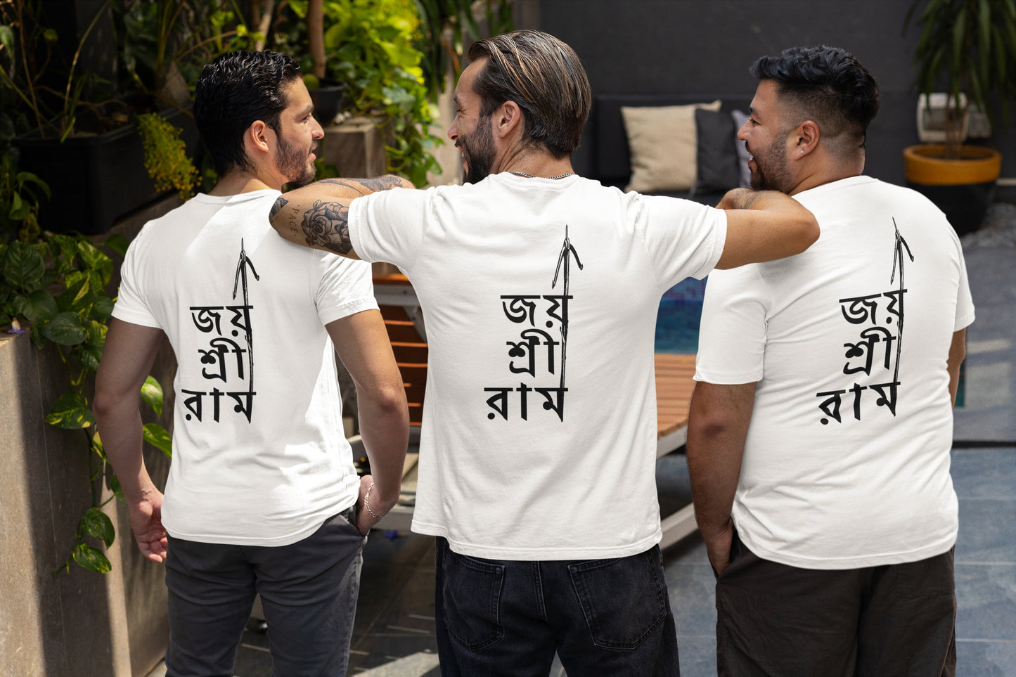 Jai Shri Ram Bangla Back Print T-Shirt For Men ( জয় শ্রী রাম )