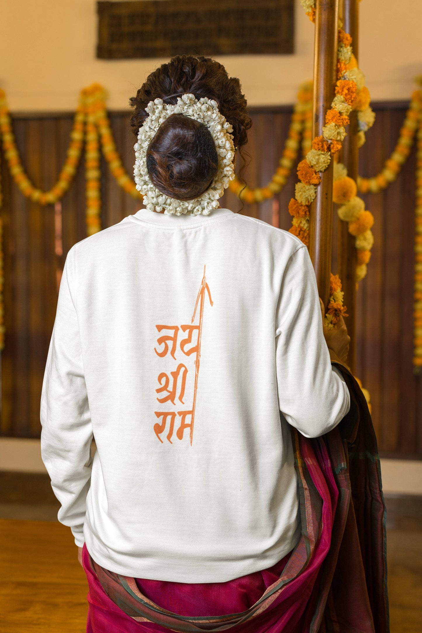 Jai Shri Ram Orange Back Print Unisex Sweatshirt