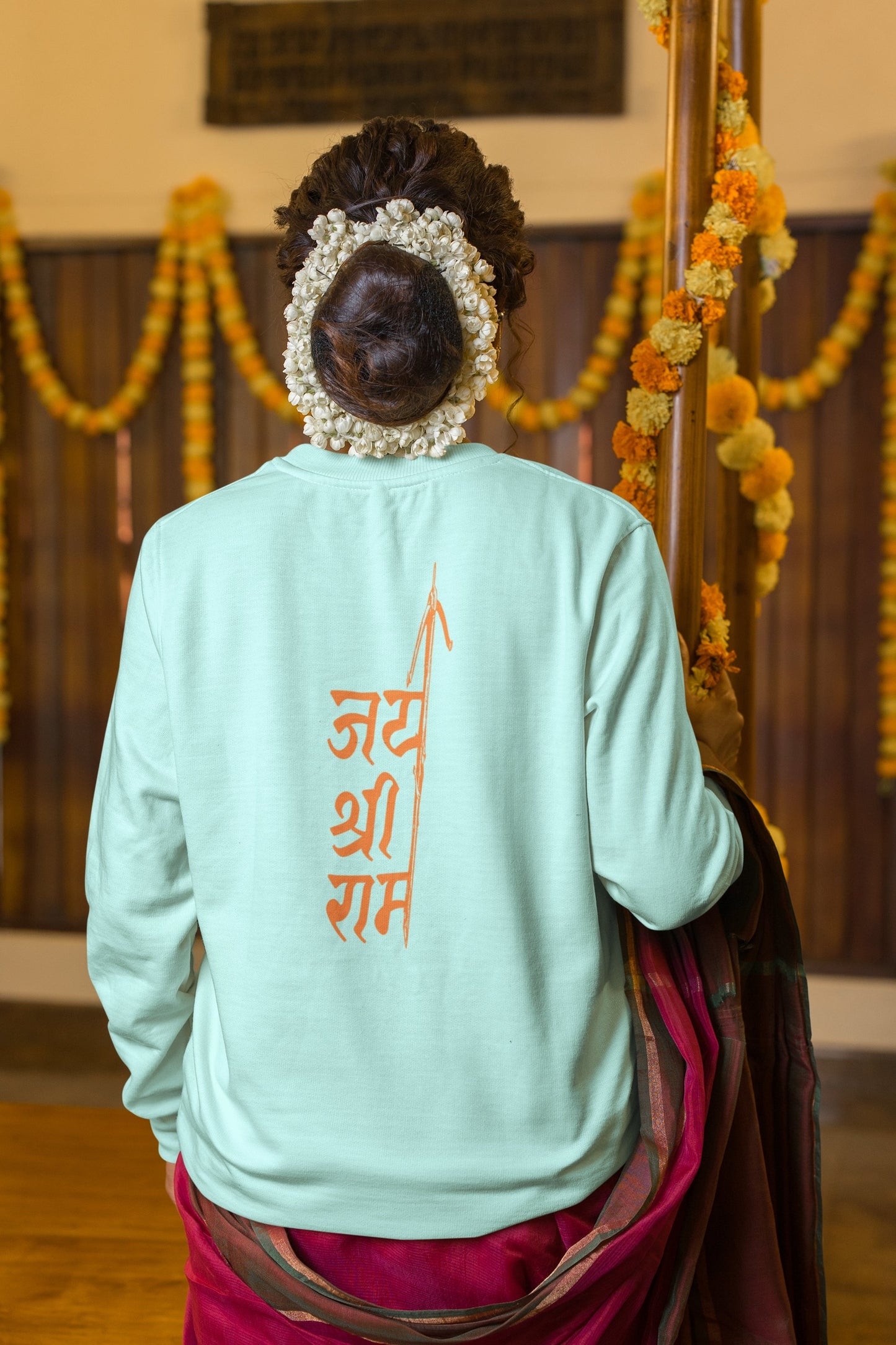 Jai Shri Ram Orange Back Print Unisex Sweatshirt